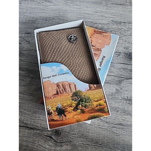 Western Ranger Rodeo Wallet Light Green Leather Reptile Embosed Faux Lonestar - Picture 8 of 8